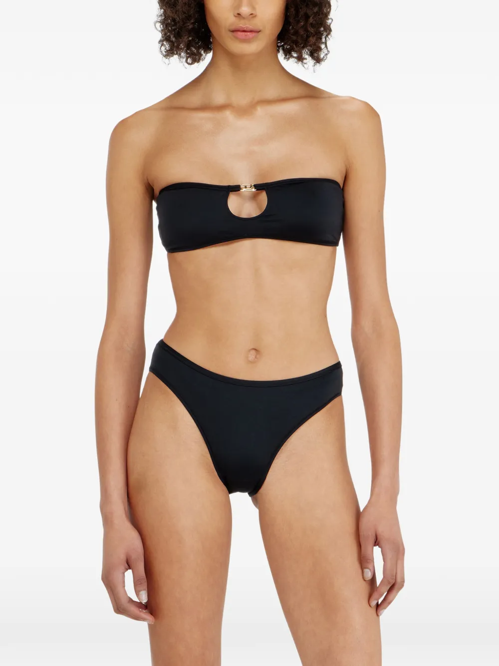 Diesel Oval D bandeau bh met uitgesneden details Zwart