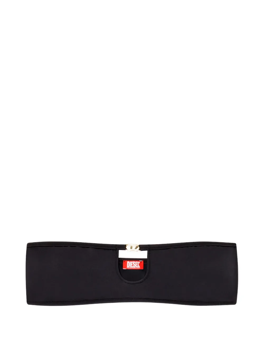 Diesel Oval D cut-out bandeau bra - Nero