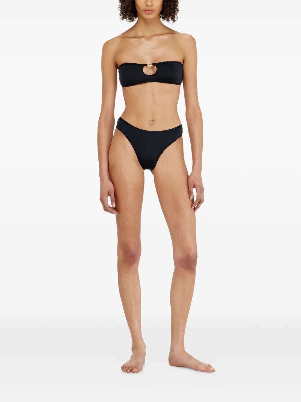 Diesel Oval D bandeau bh met uitgesneden details Zwart