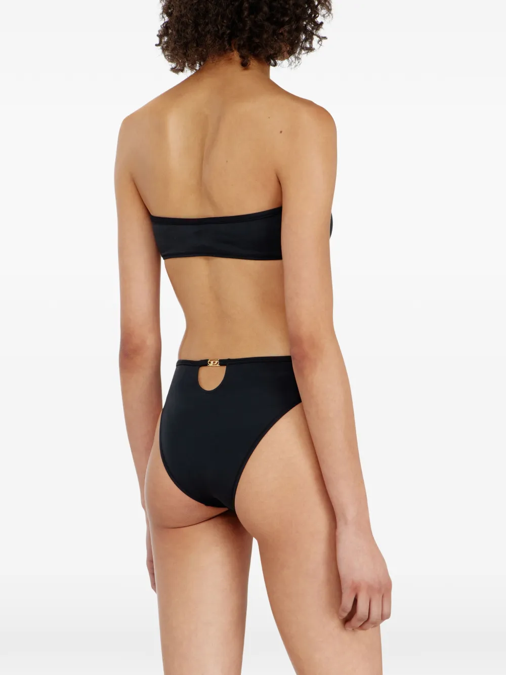 Diesel Oval D bandeau bh met uitgesneden details Zwart