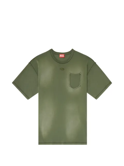 Diesel faded T-shirt with ripped pocket detail