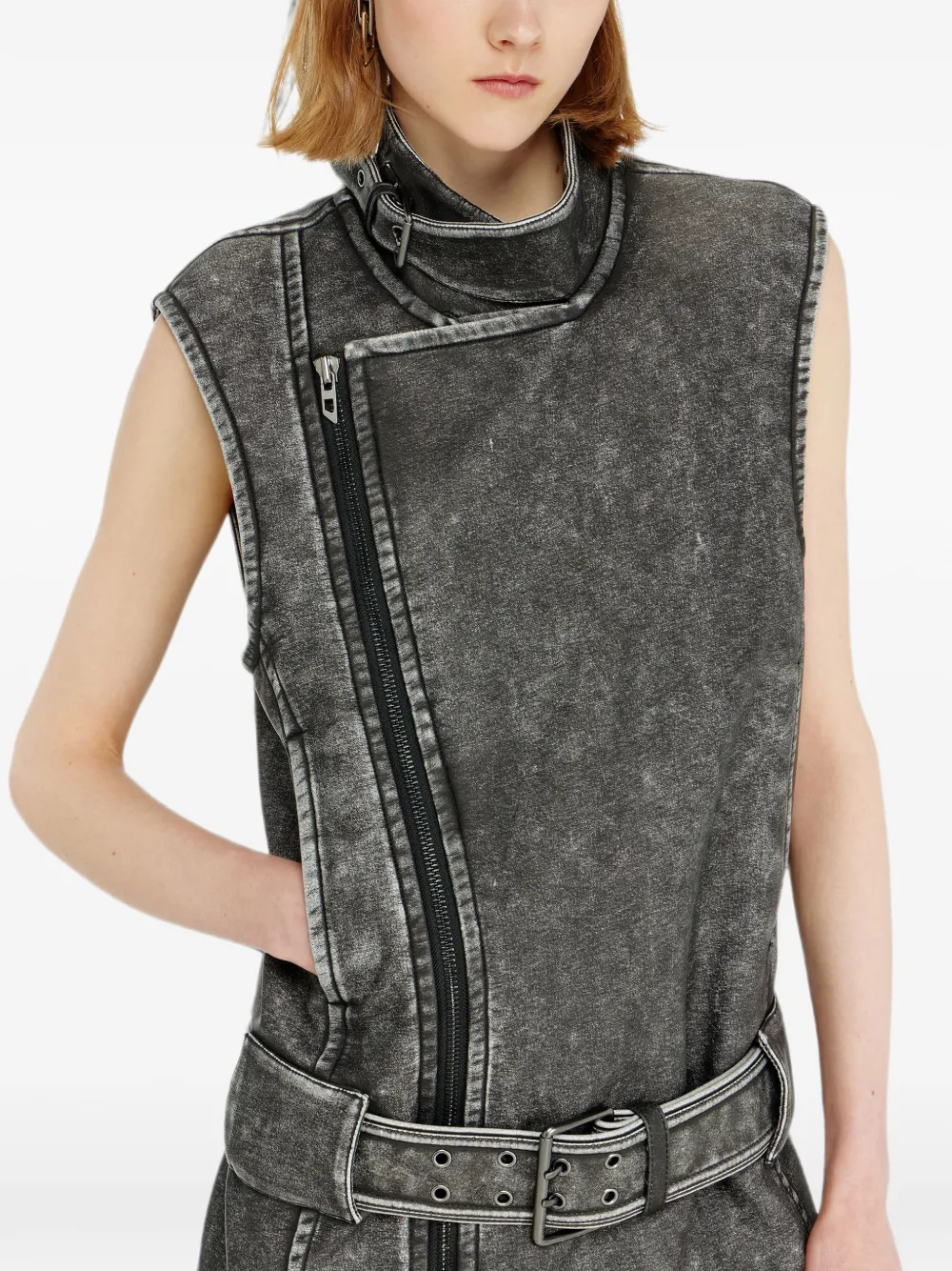 Diesel Mini-jurk met ceintuur Grijs