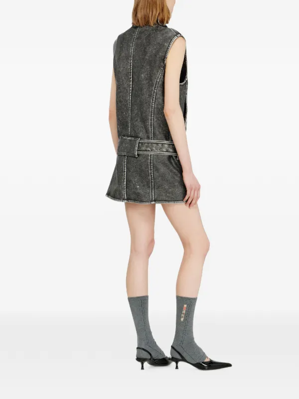 biker mini dress Karl Lagerfeld Mini Belted Biker Dress | Black