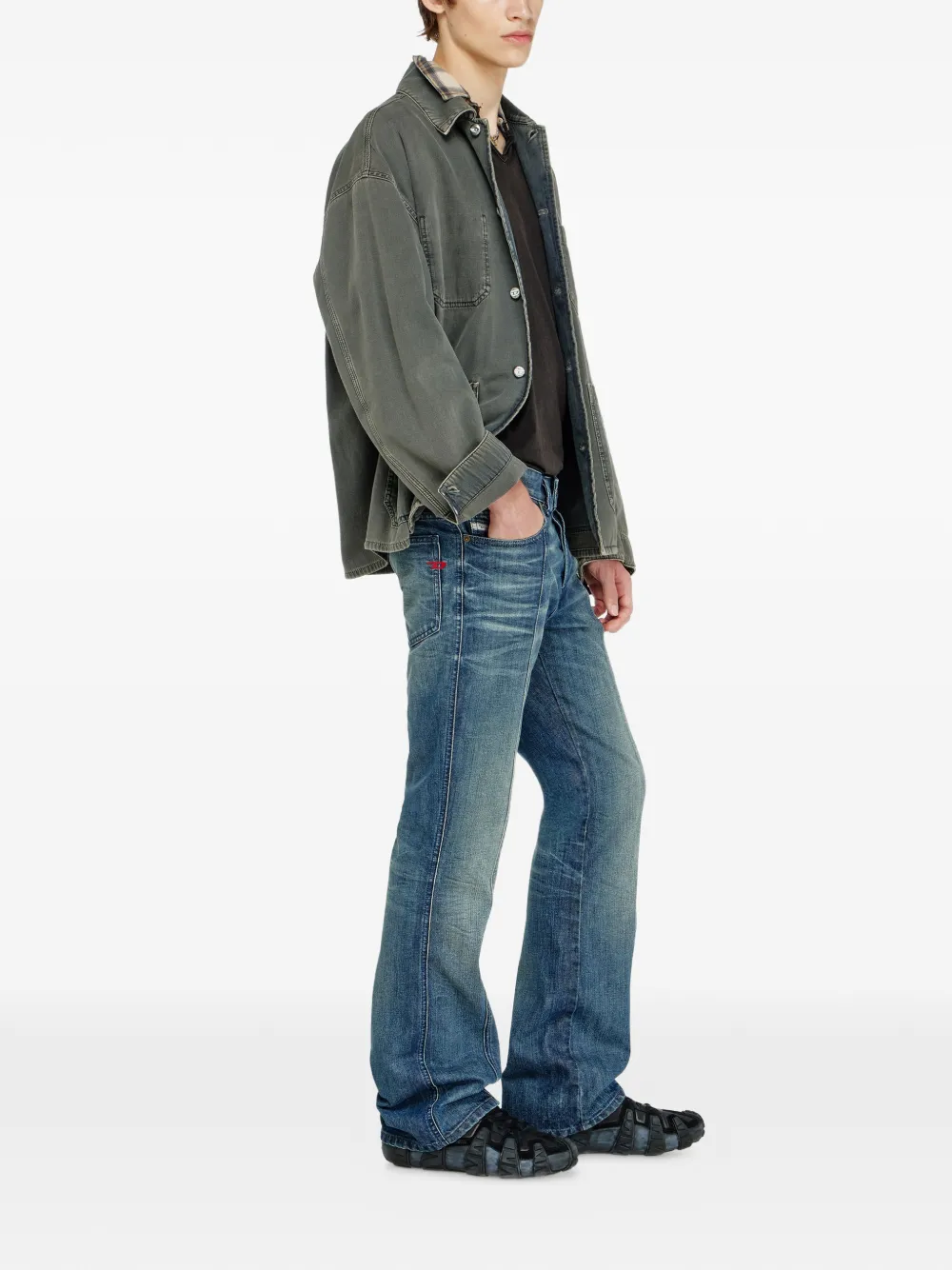 Diesel Bootcut jeans regular waist 1998 D-Buck Blauw