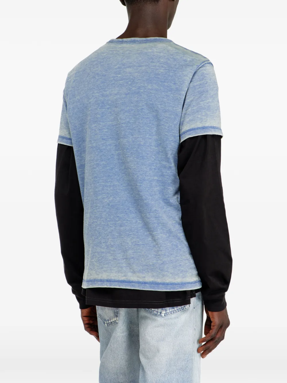 Diesel Burn-out T-shirt met D78-print Blauw