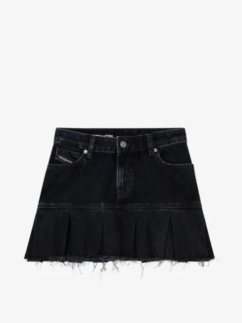 Diesel jupe en jean avec ourlet plissé effiloché