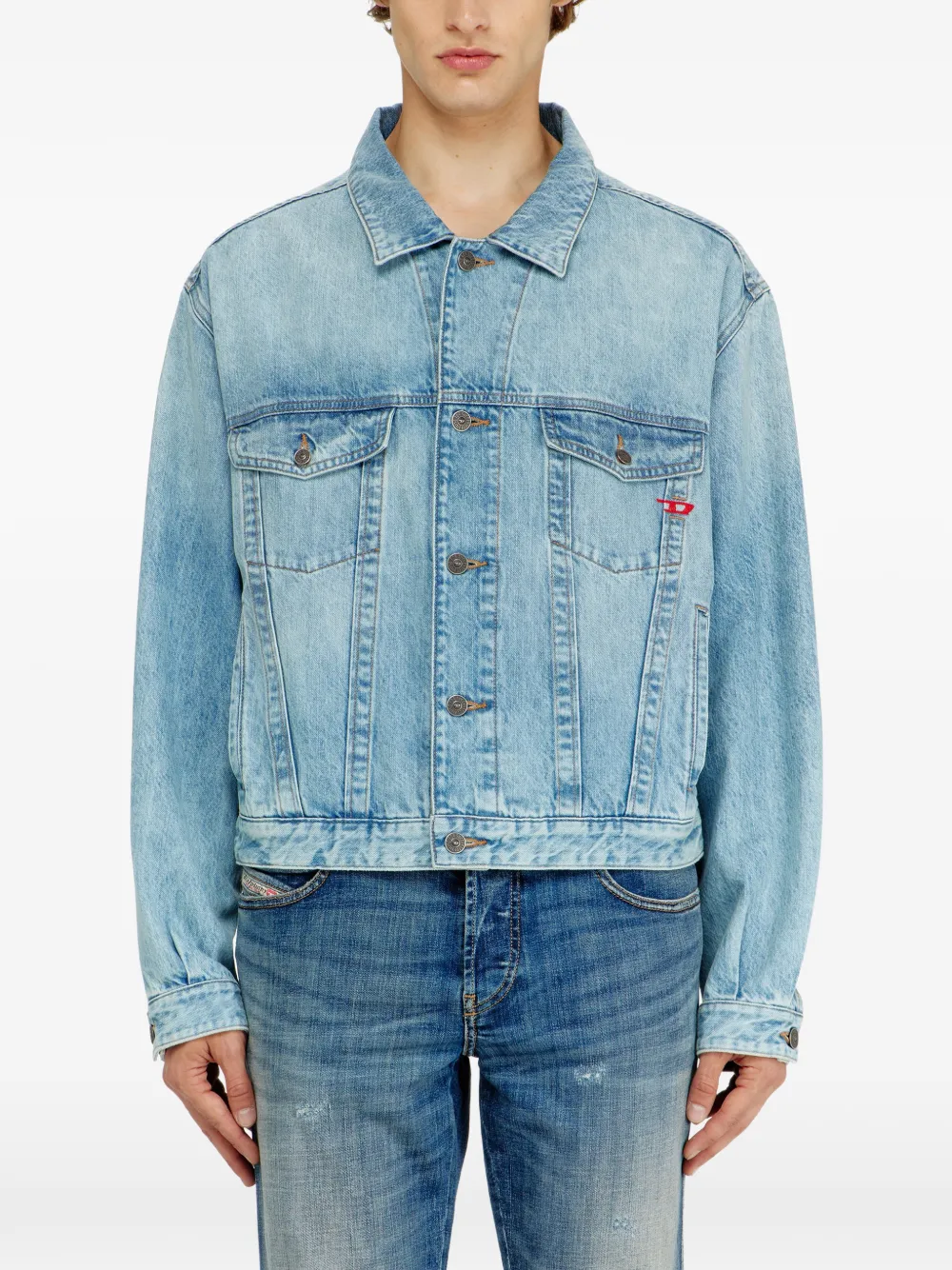 Diesel Denim truckerjack Blauw