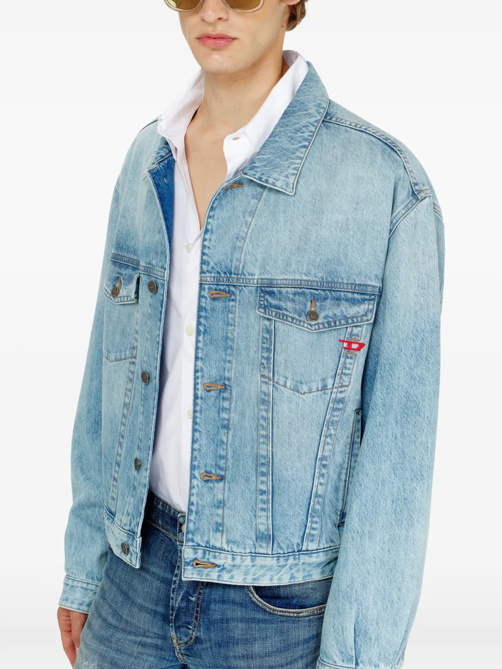Diesel Denim truckerjack Blauw
