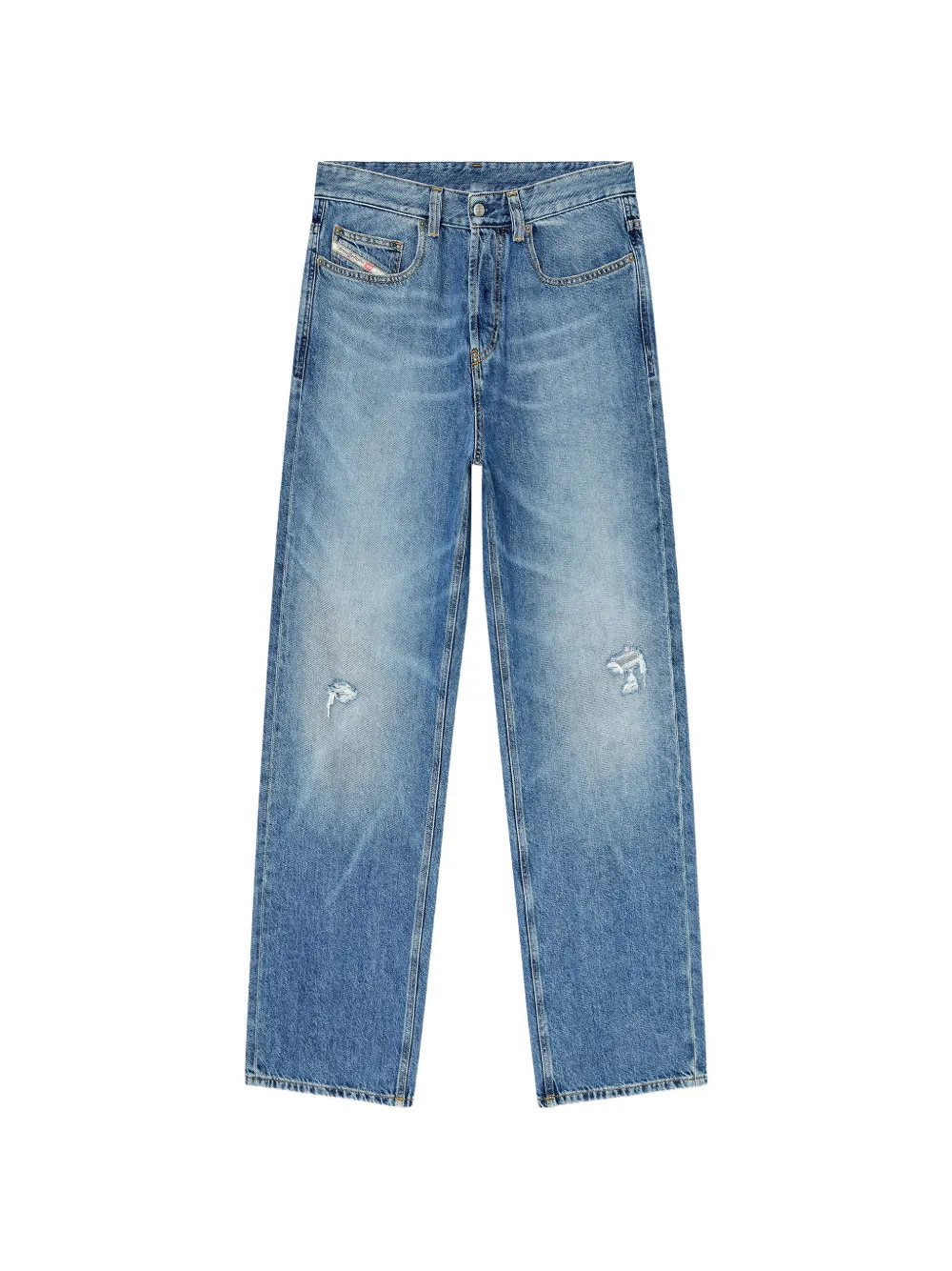 Diesel 2001 D-Macro relaxed-fit distressed-details denim jeans - Blau