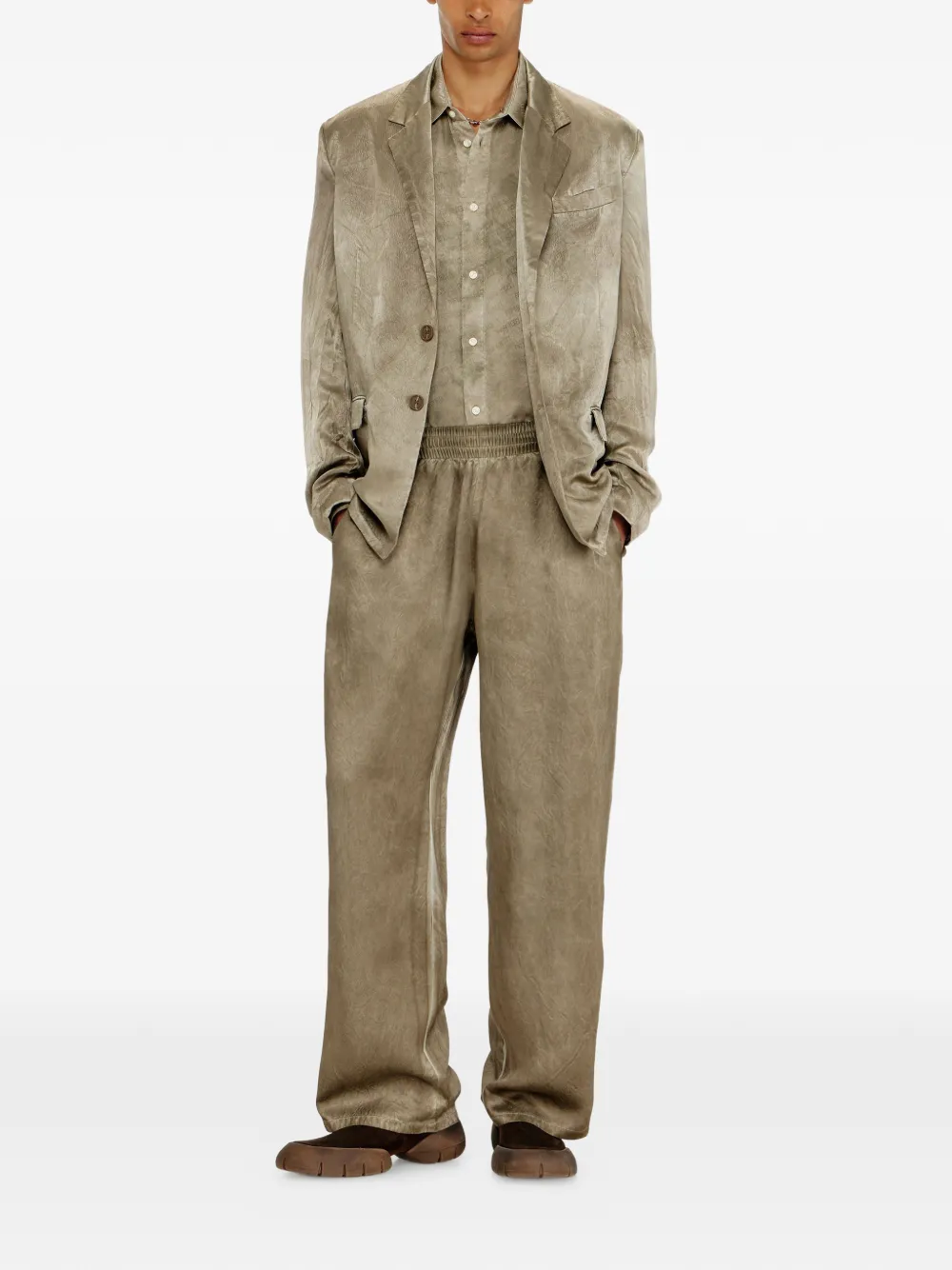 Diesel Broek met elastische tailleband Bruin