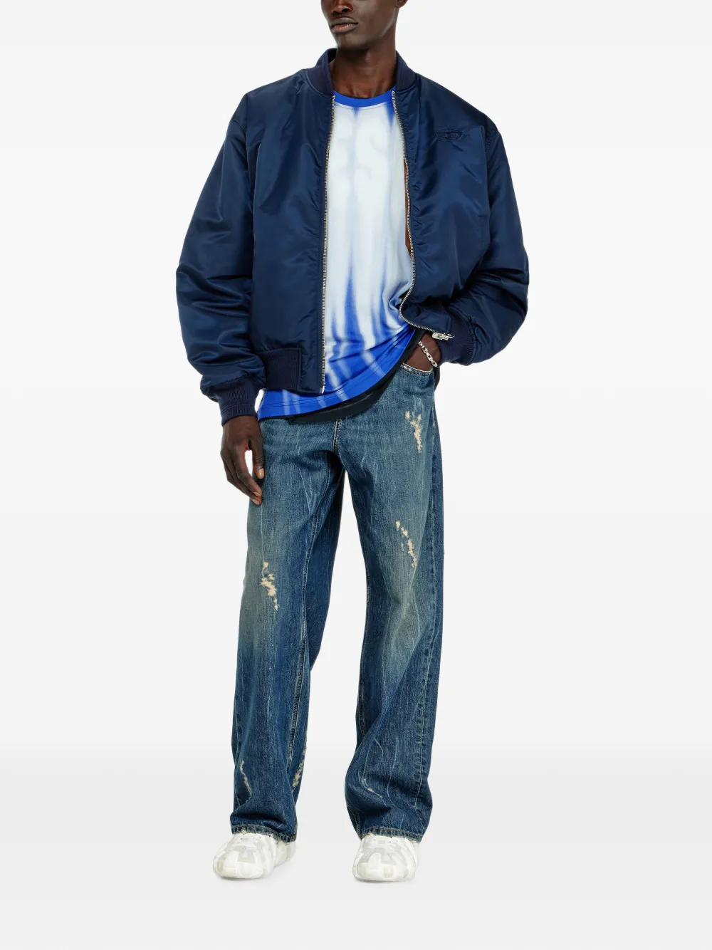 Diesel katoenen T-shirt met logo-print Blauw