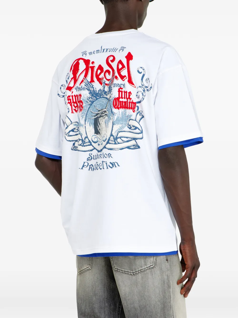 Diesel T-shirt met print Wit