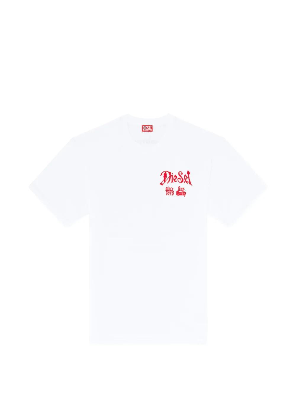 Diesel cotton T-shirt with flock graphic - Bianco