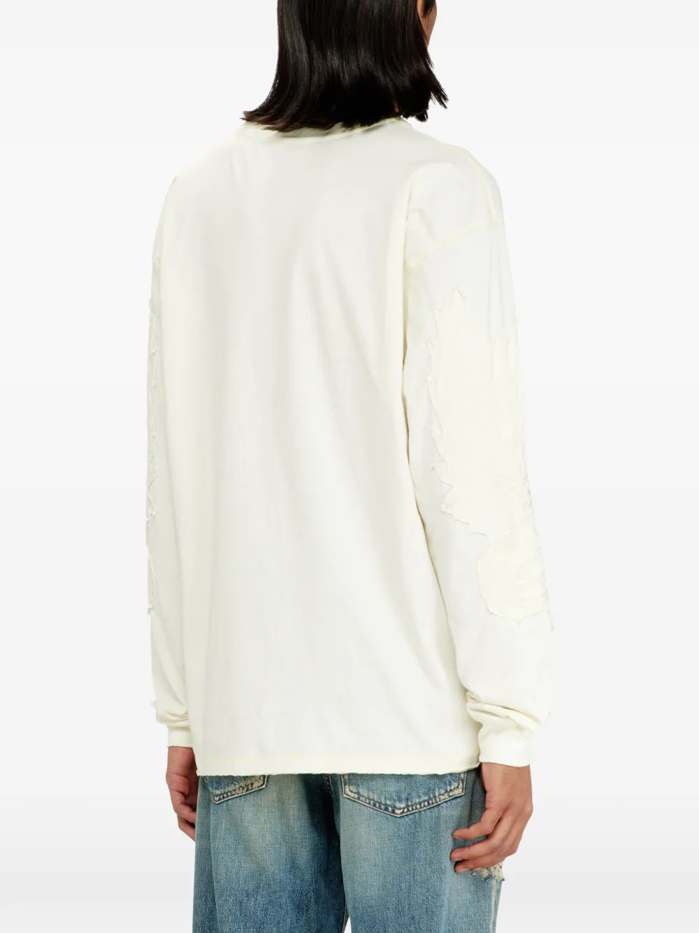 Diesel Gerafeld T-shirt met borduurwerk Beige