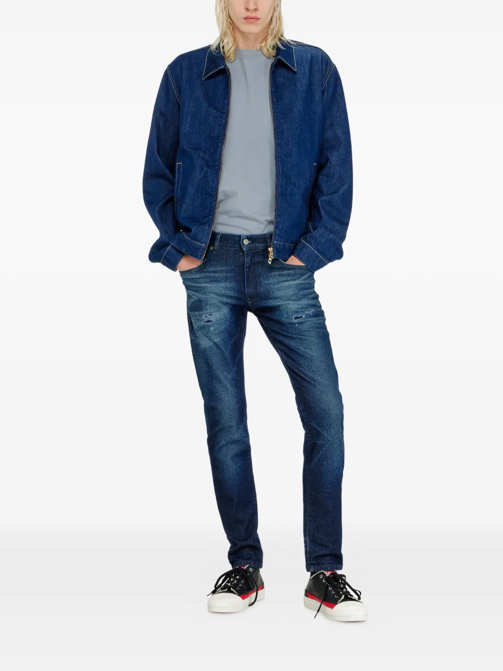 Diesel 2019 D-Strukt 0KBBU slim-fit jeans Blauw