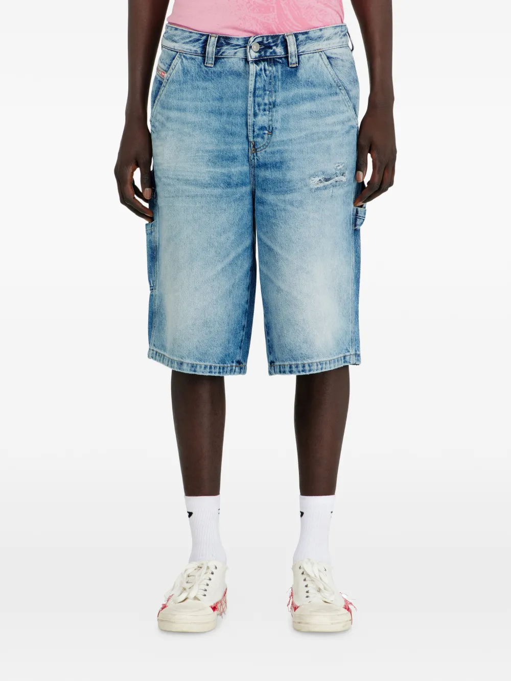 Diesel Gerafelde cargo shorts Blauw