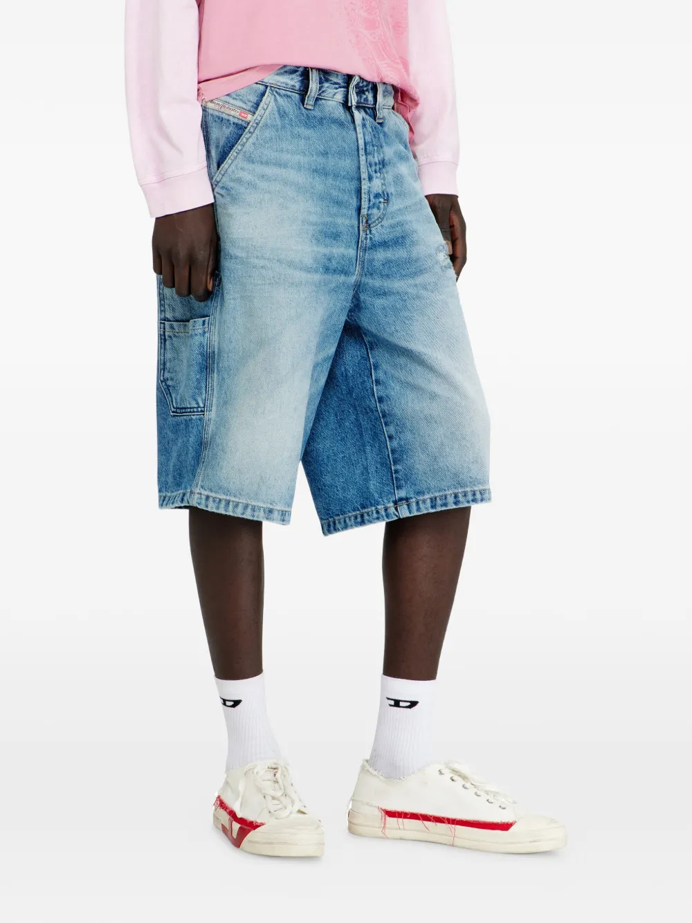 Diesel Gerafelde cargo shorts Blauw