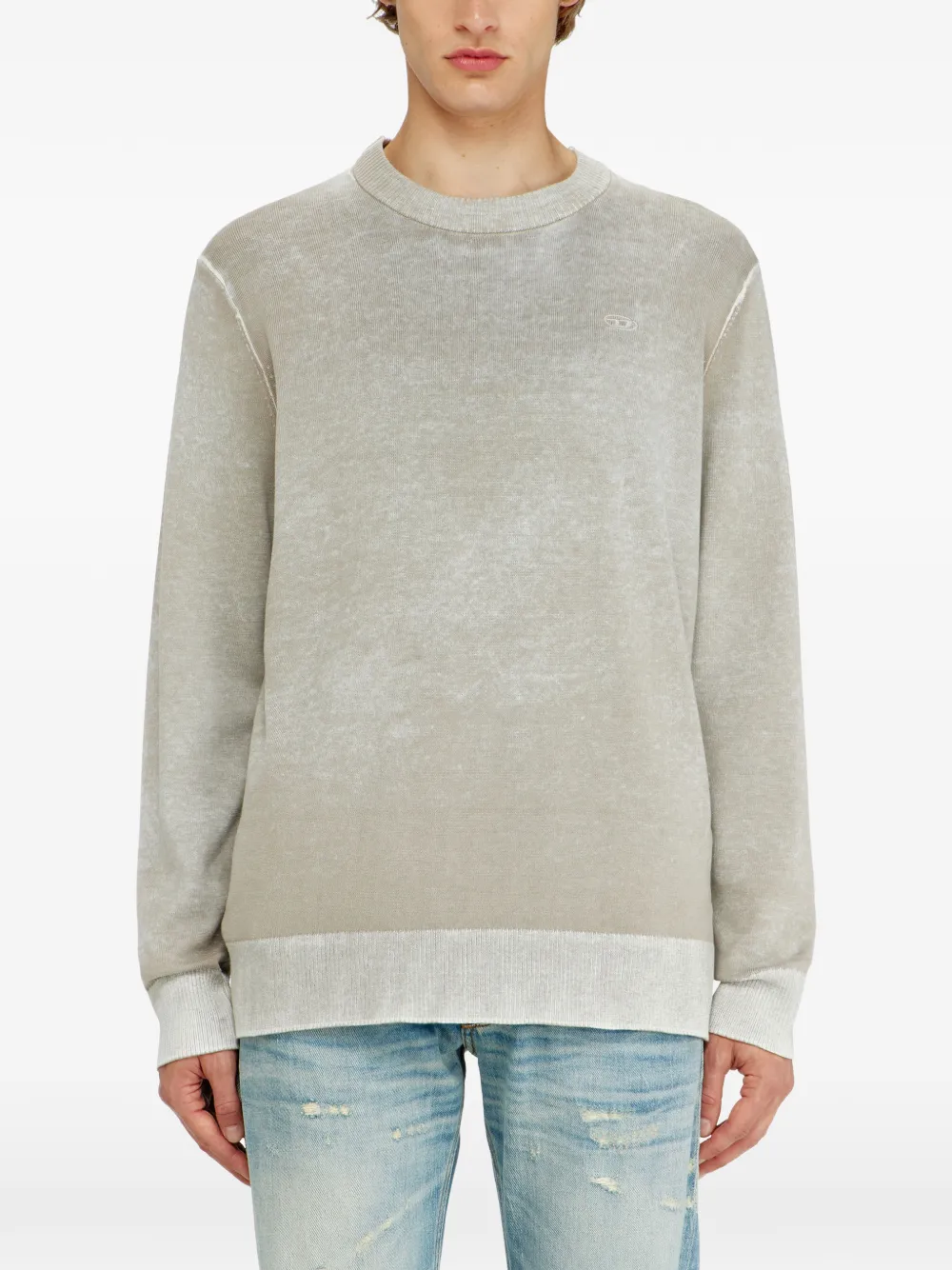 Diesel Trui met geborduurd logo Grijs