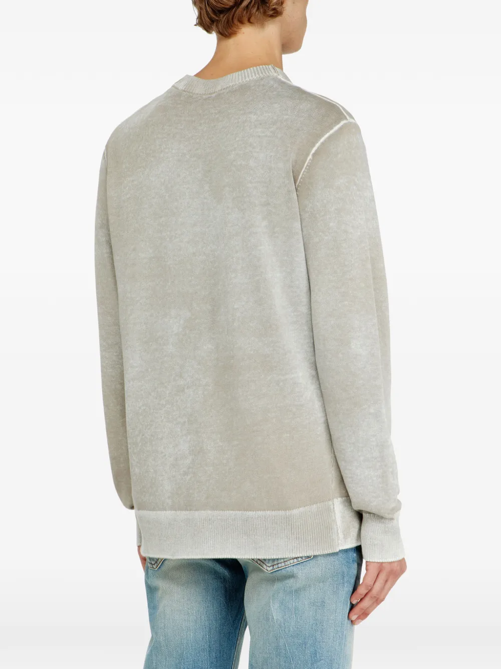 Diesel Trui met geborduurd logo Grijs