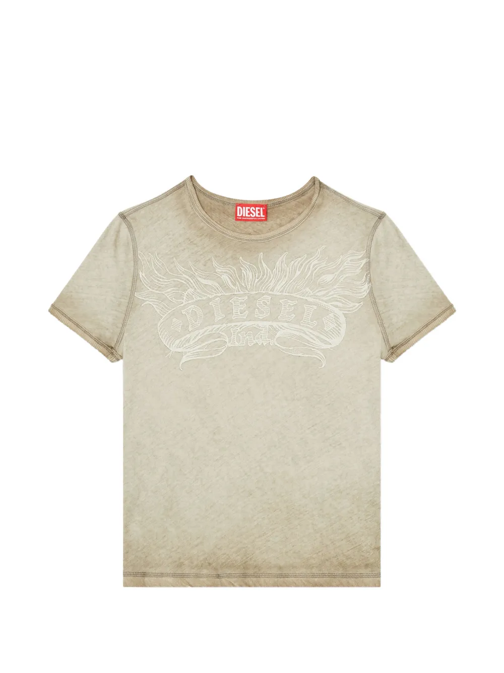 Diesel T-Shirt mit grafischem Print - Nude