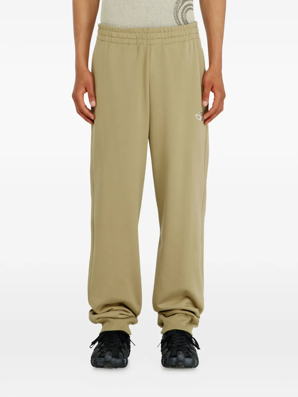 Diesel katoenen broek met metallic Oval D Beige