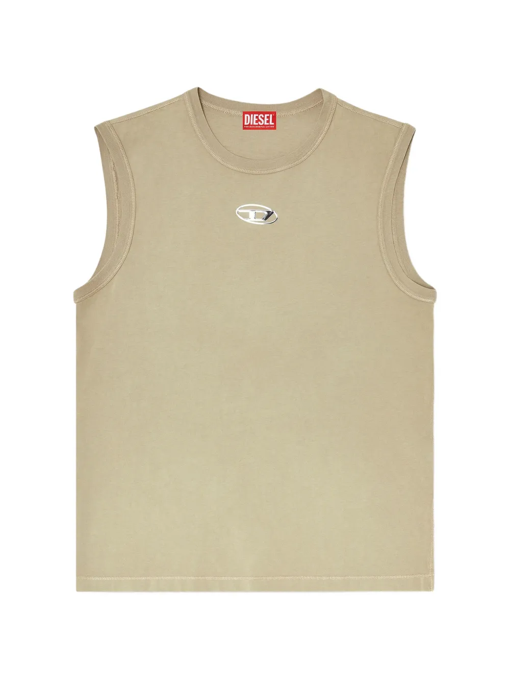 Diesel Oval-D cotton tank top - Nude