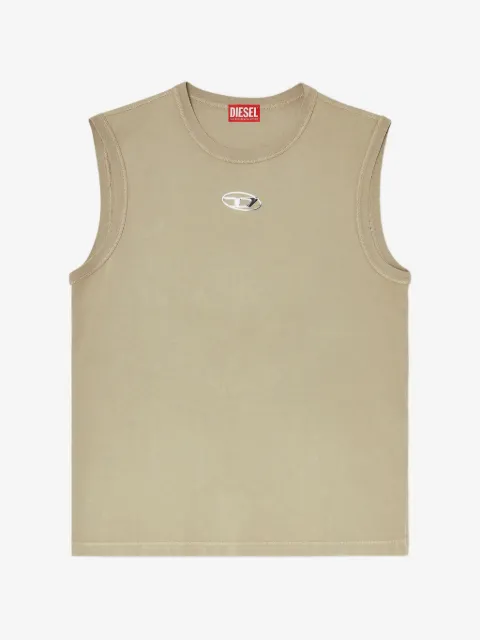 Diesel cotton tank top with metallic Oval D