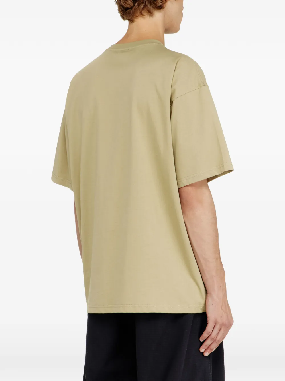 Diesel Relaxed katoenen T-shirt met Oval D-borduurwerk Beige