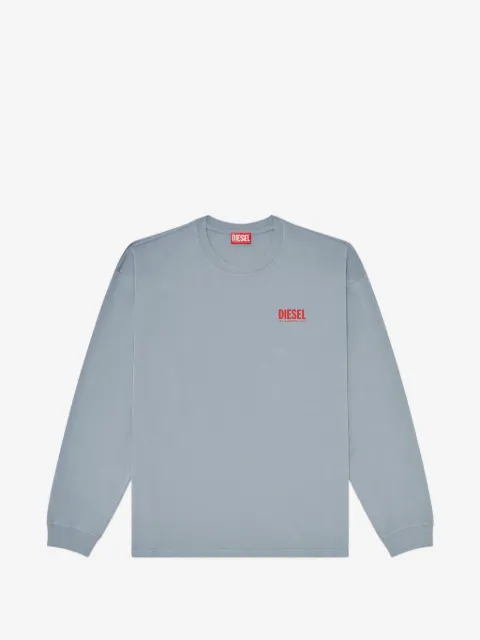 Diesel playera holgada manga larga con logo Biscotto