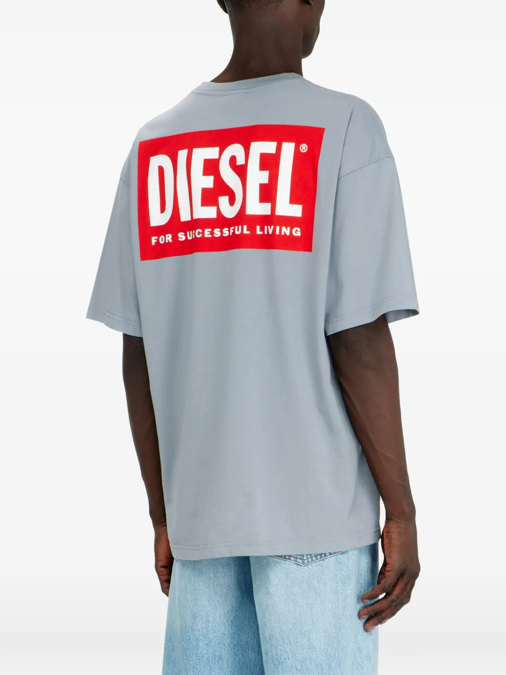 Diesel Katoenen T-shirt met Biscotto-print Blauw