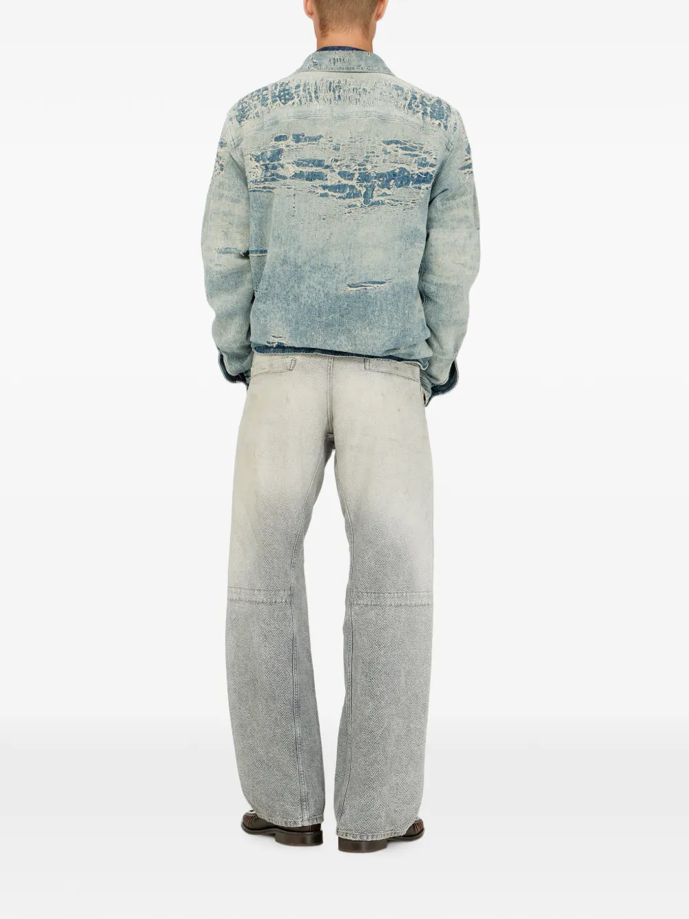 Diesel D-Zeta ruimvallende jeans met regular-waist Grijs