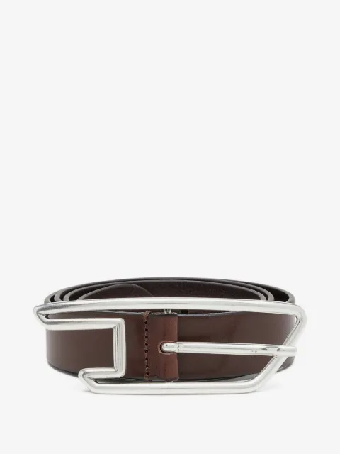 Diesel 3cm leather belt with D-logo buckle