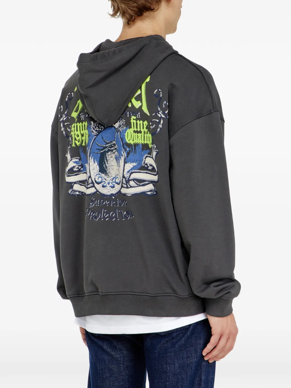 Diesel Katoenen hoodie met print Grijs