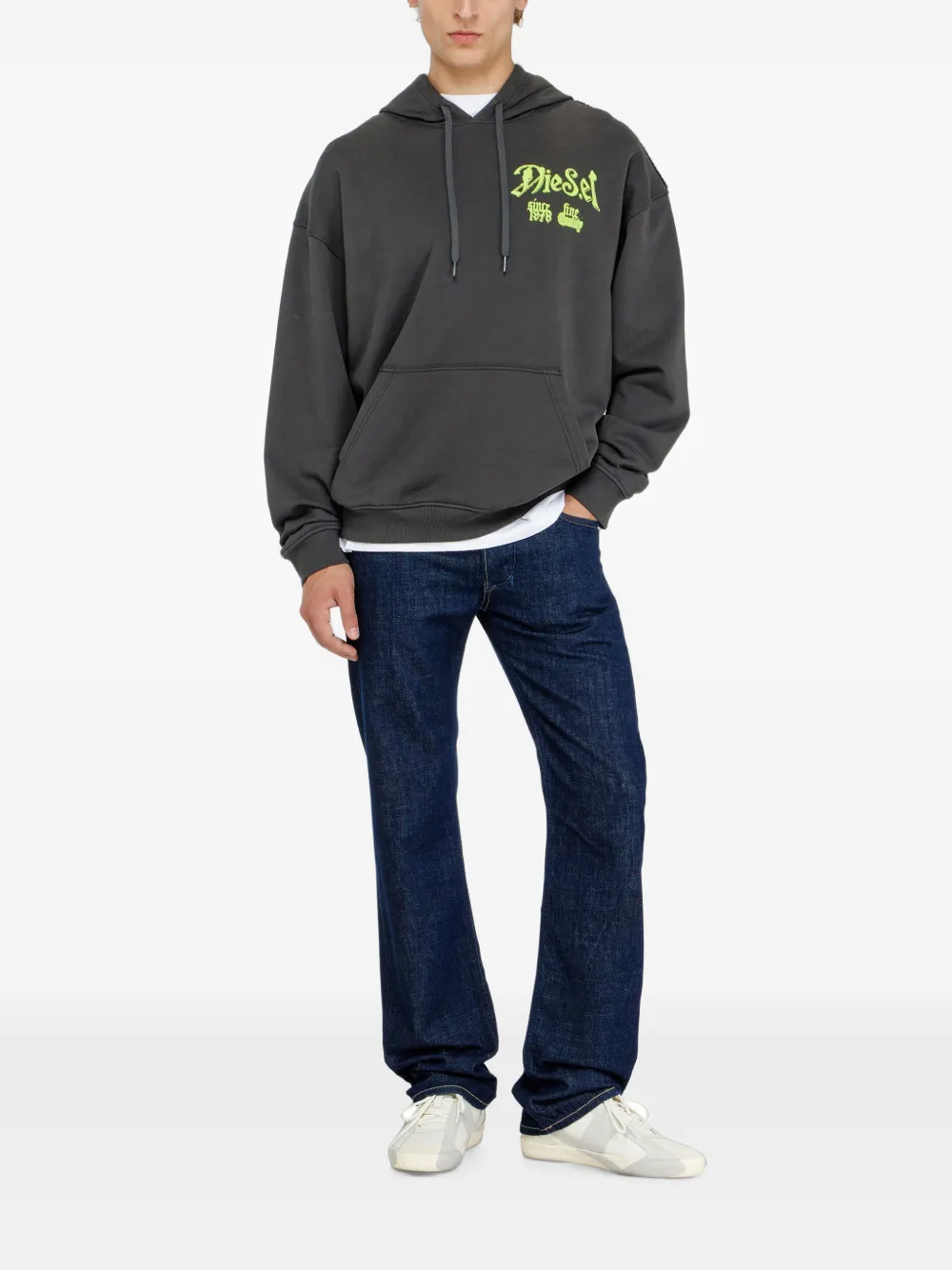 Diesel Katoenen hoodie met print Grijs