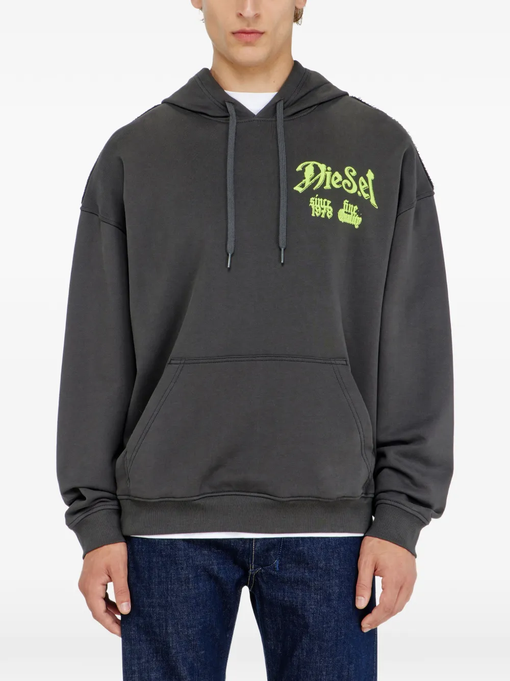 Diesel Katoenen hoodie met print Grijs