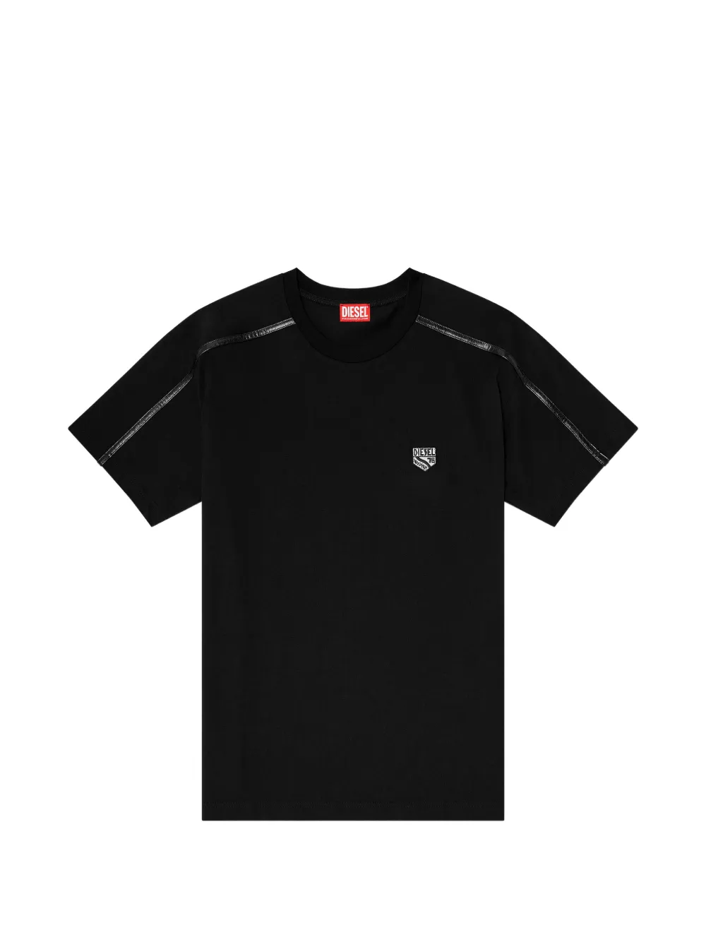 Diesel T-shirt with contrast trims and logo patch - Schwarz