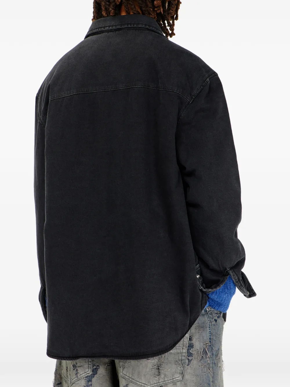 Diesel padded denim overshirt Zwart