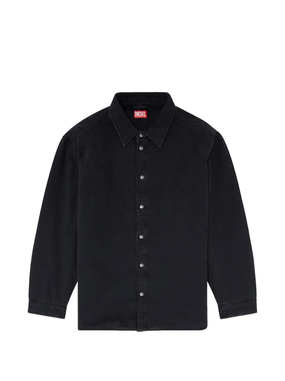 Diesel Padded Denim Overshirt In Black