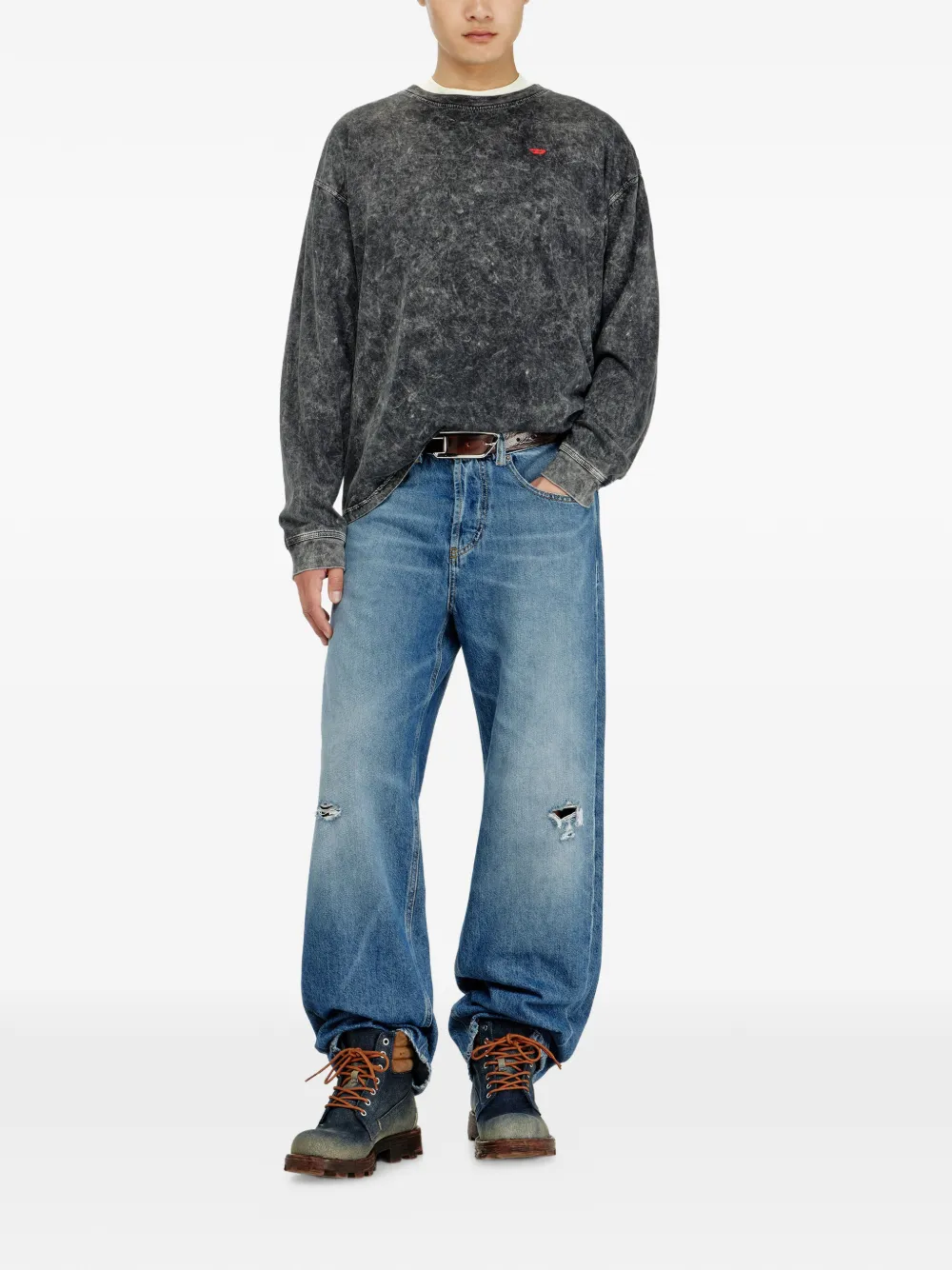 Diesel T-shirt met lange mouwen Grijs
