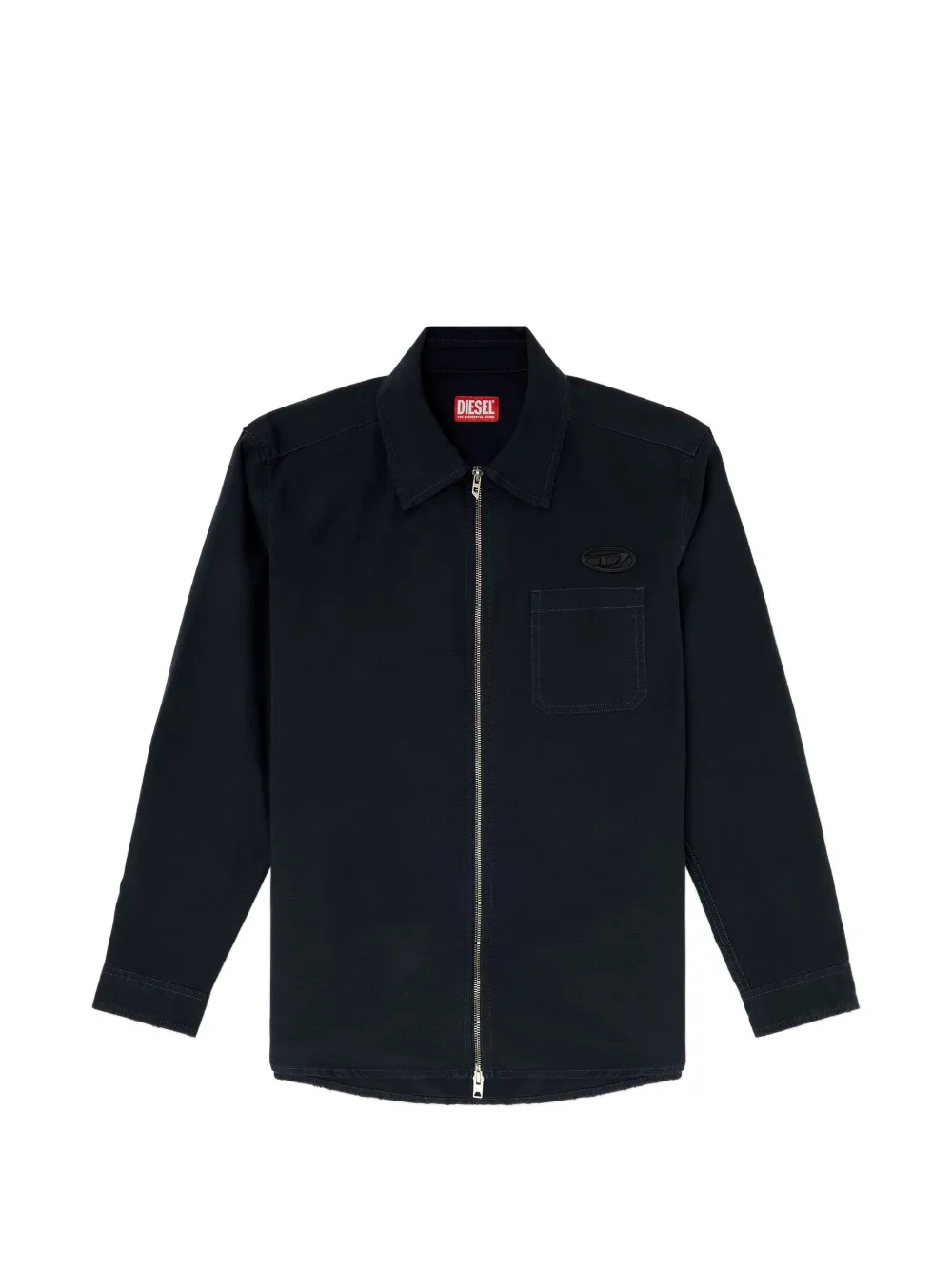 Diesel Oval D logo zip-up shirt - Blue