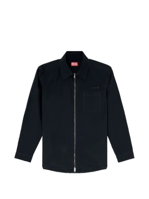 Diesel Oval D logo zip-up shirt
