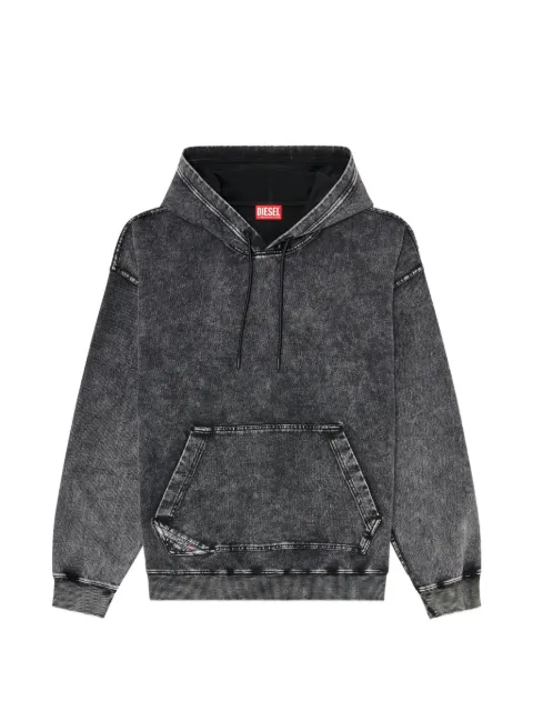 Diesel treated denim-effect hoodie