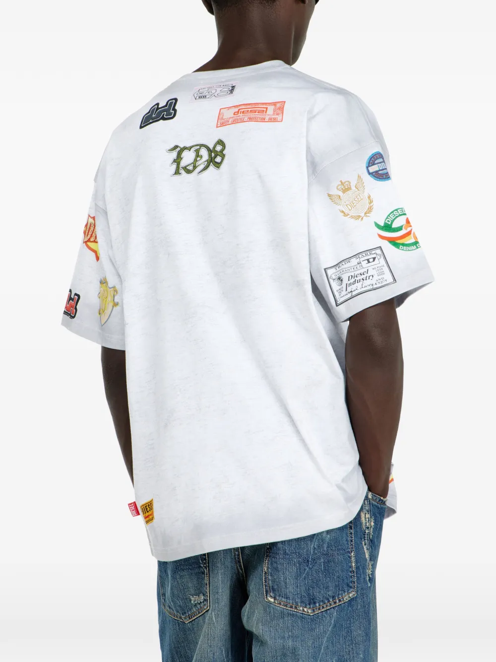 Diesel Katoenen T-shirt met patches Wit