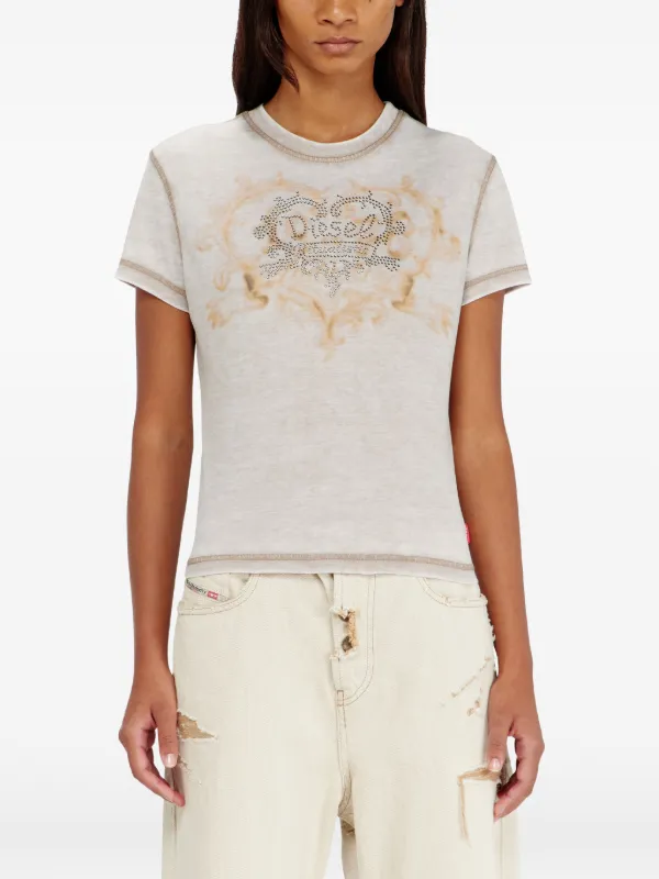 Diesel ラインストーン Tシャツ | ニュートラル | FARFETCH JP