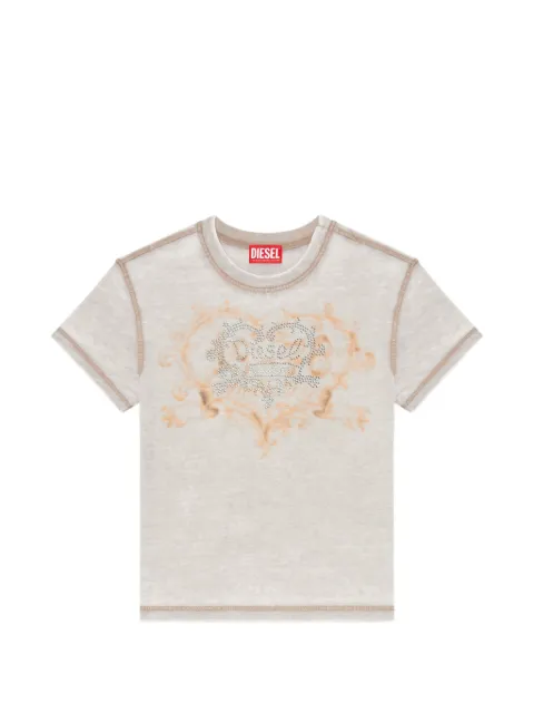 Diesel rhinestone-embellished burnout-effect T-shirt