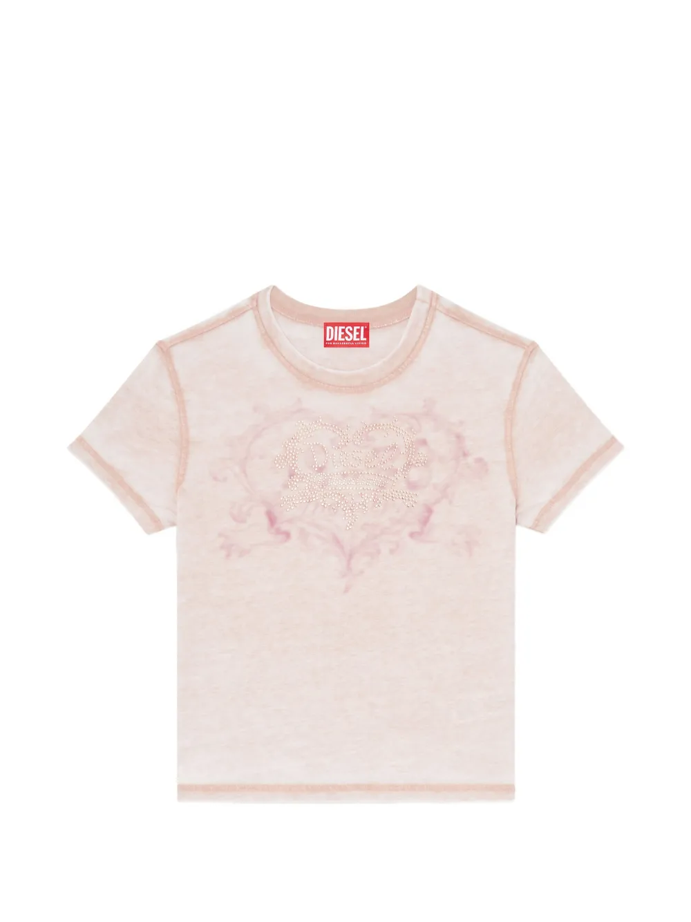 Diesel rhinestone-embellished burnout-effect T-shirt - Toni neutri