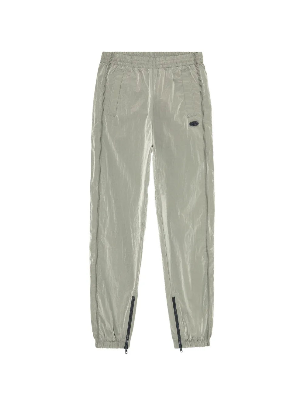 Diesel crinkled-effect track pants - Verde