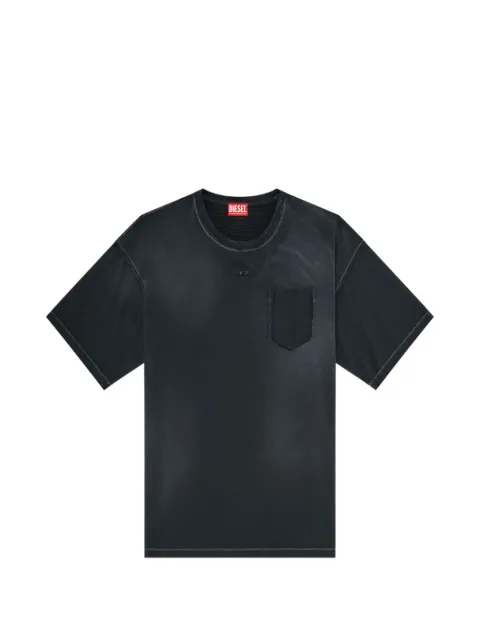 Diesel faded T-shirt with ripped pocket detail