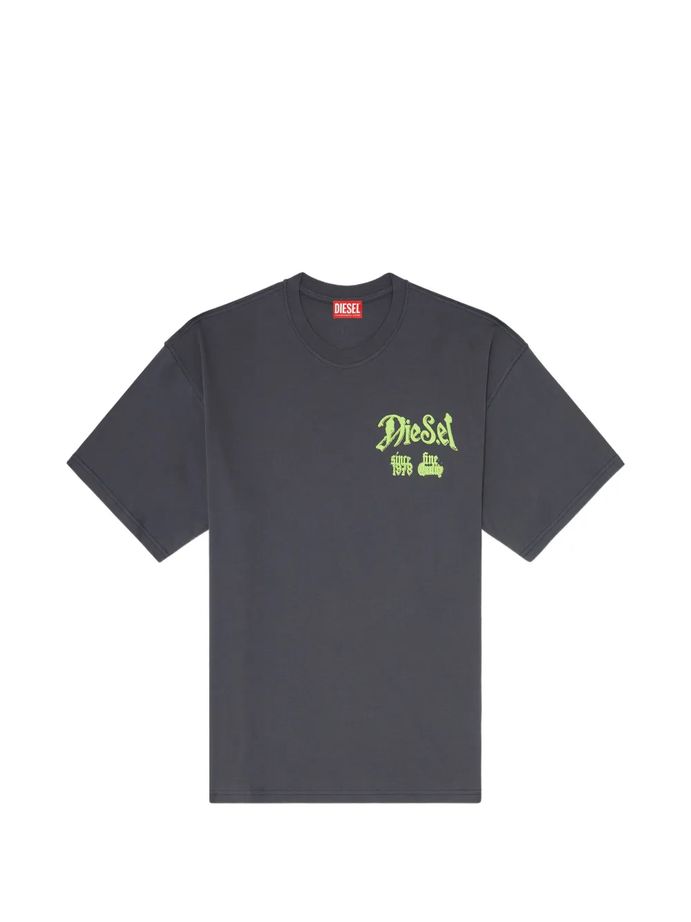 Diesel cotton T-shirt with flock graphic - Grau