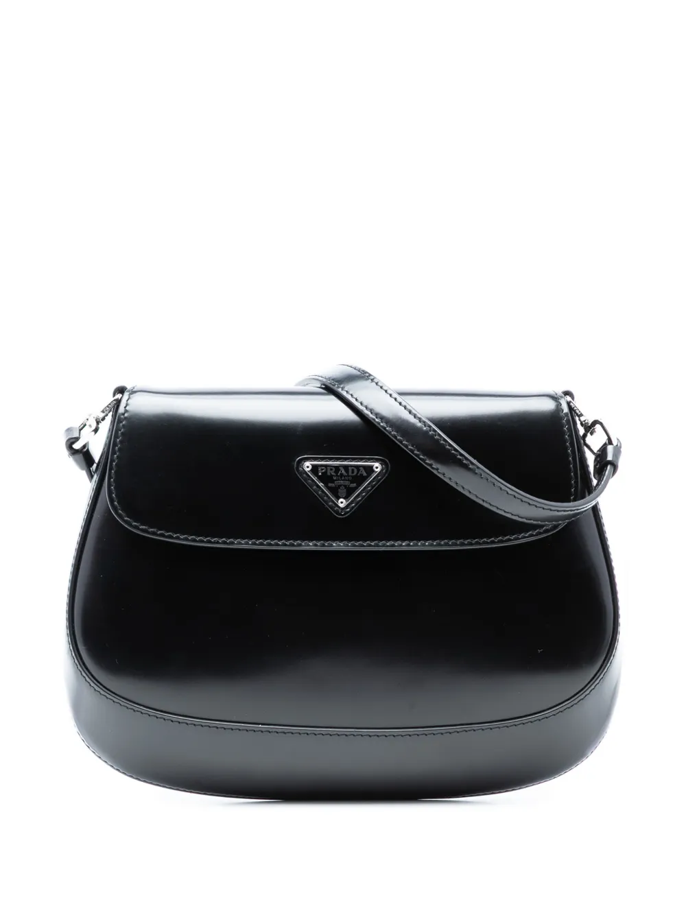 Prada Pre-Owned 2000-2013 Spazzolato Leather Cleo Flap shoulder bag - Nero